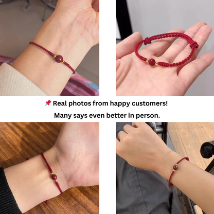 Feng Shui Good Luck Bracelet with Authentic Cinnabar Bead